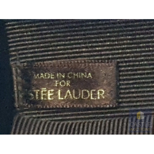 105 - ESTEE LAUDER Elegant Beige Jewelry Box, Trunk Style with Gold Tone Hardware and One Tray (Approx. 16... 