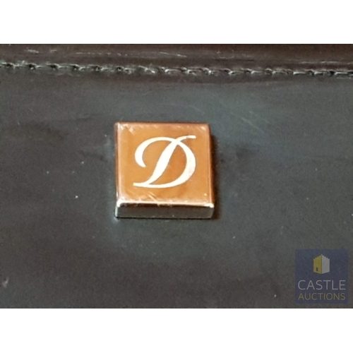 106 - S.T. DUPNT Smooth Leather Zipped Documents Folder ,Made in France, Silver Tone Zipper and Herd Ware ... 