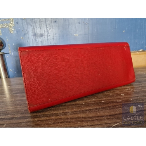 80 - Red Leather Ladies Handbag, by 'Mon Purse', Made in Europe