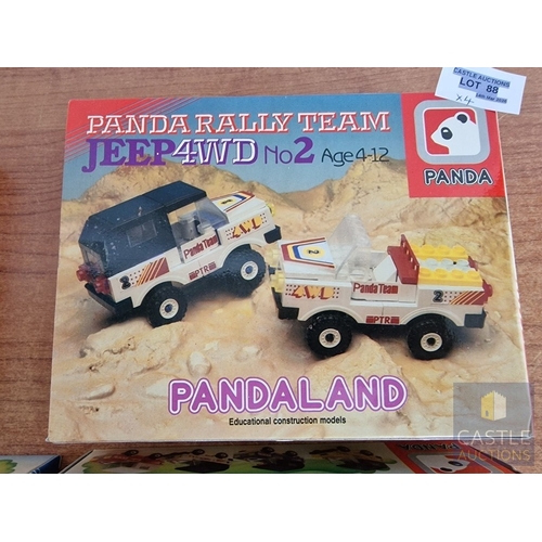 88 - Panda Toys (Greece), 1980's 'LEGO Style' Educational Building Bricks; PANDA RALLY TEAM, Jeep 4WD, No... 