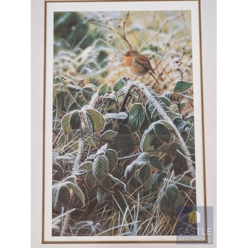 121 - 2 x Framed, Signed and Limited Edition Prints by Steven Townsend of Robins (Birds), Titled 'Red Watc... 