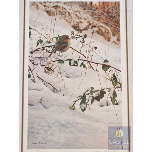 121 - 2 x Framed, Signed and Limited Edition Prints by Steven Townsend of Robins (Birds), Titled 'Red Watc... 