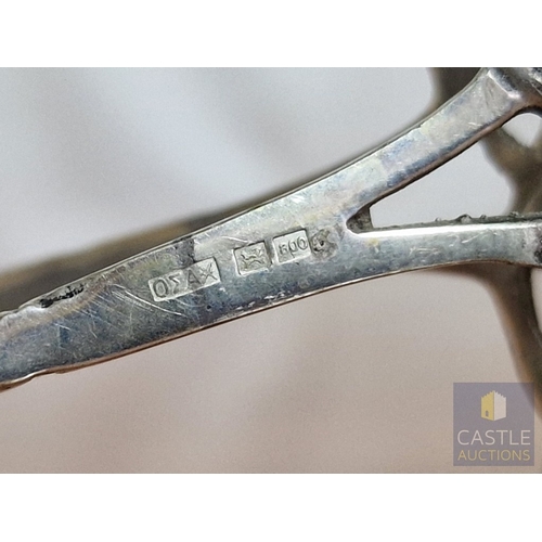 44 - Vintage Silver Pastry Tongs with Pierced Floral Design Slices and Decorative Handles, Cypriot Assay ... 