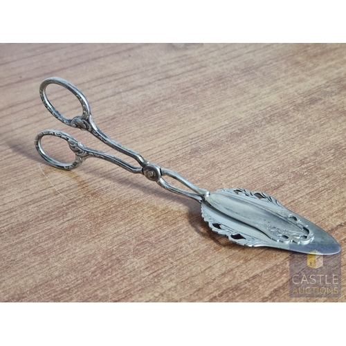 45 - Vintage Silver Pastry Tongs, (Approx. L: 19.5cm, 84g, .830 Silver)