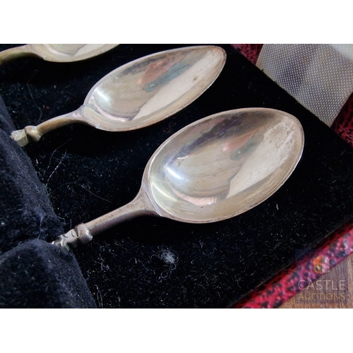 49 - Set of 6 x Vintage Silver Tea / Desert Spoons with Decorative Handles, (Approx. L: 14cm, Total Weigh... 