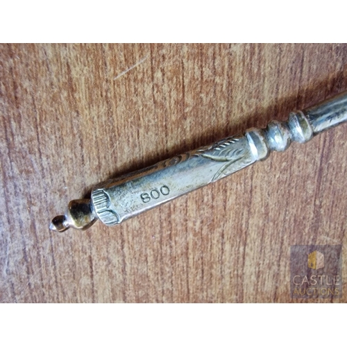 49 - Set of 6 x Vintage Silver Tea / Desert Spoons with Decorative Handles, (Approx. L: 14cm, Total Weigh... 