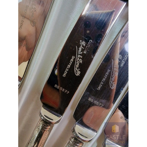 50 - 'Roberts & Dore' Silver Plated Canteen of Cutlery; 8-Place / 8-Person Set with Dinner Knives, Forks ... 