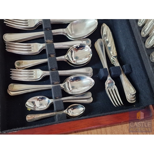 50 - 'Roberts & Dore' Silver Plated Canteen of Cutlery; 8-Place / 8-Person Set with Dinner Knives, Forks ... 