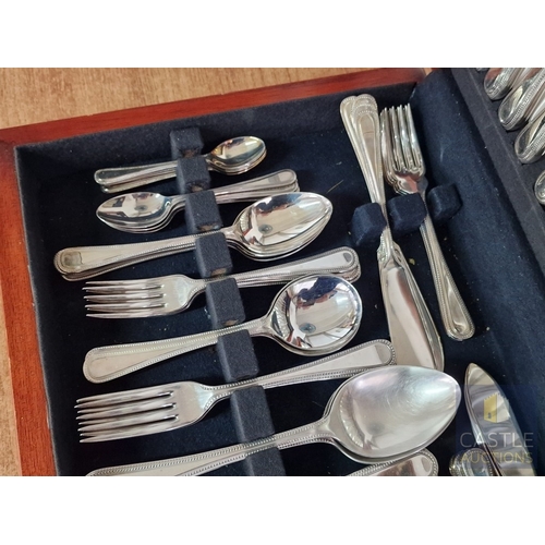 50 - 'Roberts & Dore' Silver Plated Canteen of Cutlery; 8-Place / 8-Person Set with Dinner Knives, Forks ... 
