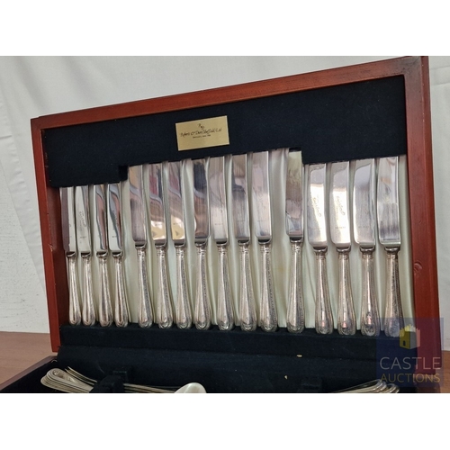 51 - 'Roberts & Dore' Silver Plated Canteen of Cutlery; 8-Place / 8-Person Set with Dinner Knives, Forks ... 
