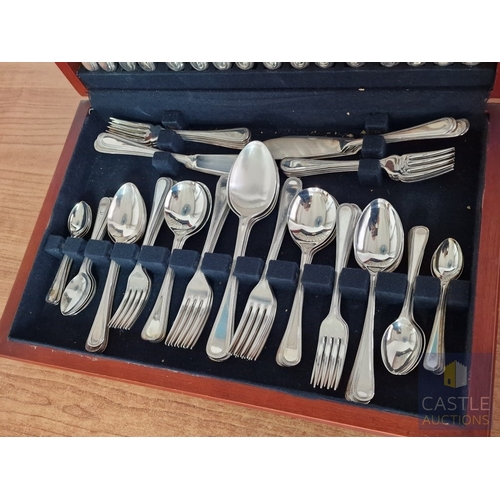 51 - 'Roberts & Dore' Silver Plated Canteen of Cutlery; 8-Place / 8-Person Set with Dinner Knives, Forks ... 
