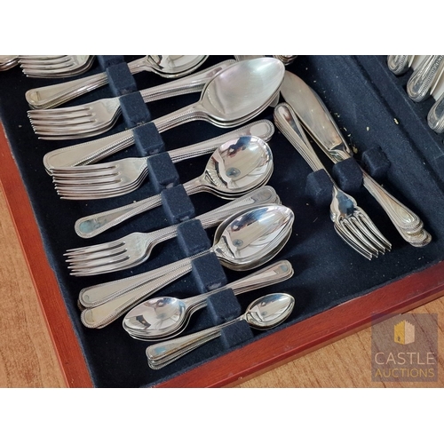 51 - 'Roberts & Dore' Silver Plated Canteen of Cutlery; 8-Place / 8-Person Set with Dinner Knives, Forks ... 