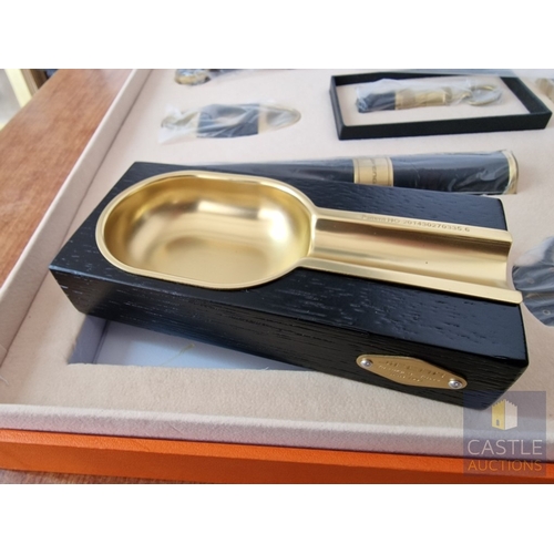 54 - JiFENG 'Cigar Presidents Sets'; An Impressive Cigar Accessory Gift Set Comprising Brass Colour Metal... 