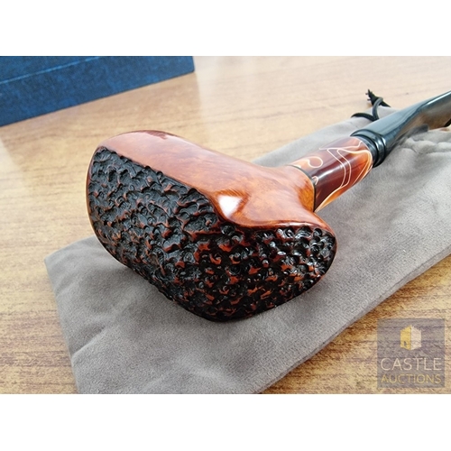 Modern Briar Tobacco Smoking Pipe of Distinctive Design, with Acrylic Stem  of Freehand Form, * Looks