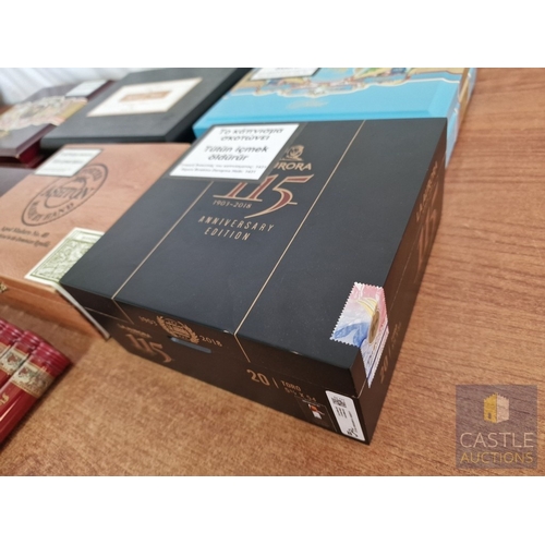 56 - Collection of 7 x Assorted Cigar Boxes; Decorative Cedar Wood Boxes with Hinged Lids, Together with ... 