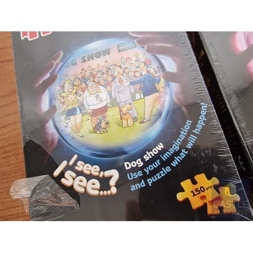 29 - 2 x WASGIJ Destiny Puzzles; Dog Show and Road Trip, Unused / Un-opened in Original Plastic, 150pcs E... 