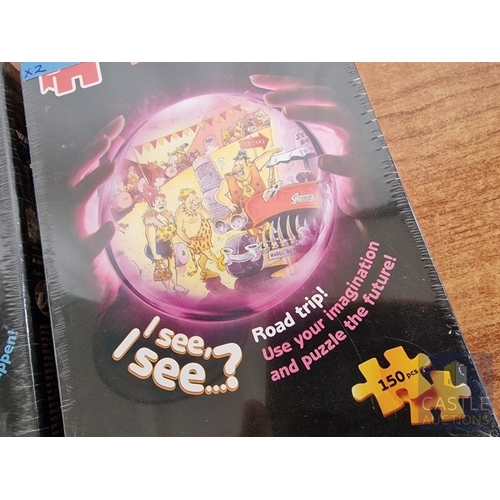 29 - 2 x WASGIJ Destiny Puzzles; Dog Show and Road Trip, Unused / Un-opened in Original Plastic, 150pcs E... 