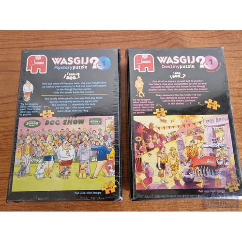29 - 2 x WASGIJ Destiny Puzzles; Dog Show and Road Trip, Unused / Un-opened in Original Plastic, 150pcs E... 