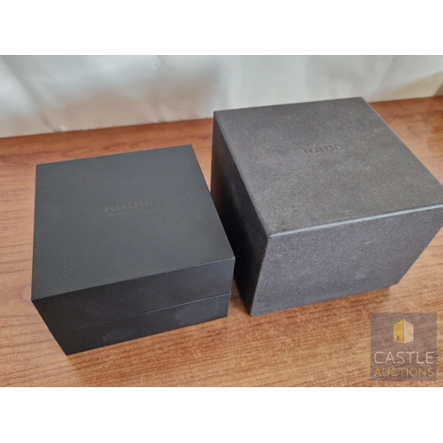 43 - RADO Diastar Jubile Ladies Wrist Watch, Stainless Steel and 18ct Gold Case with Black Face and Diamo... 