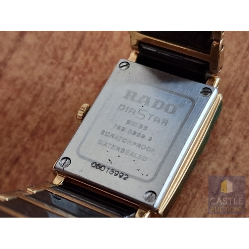 43 - RADO Diastar Jubile Ladies Wrist Watch, Stainless Steel and 18ct Gold Case with Black Face and Diamo... 