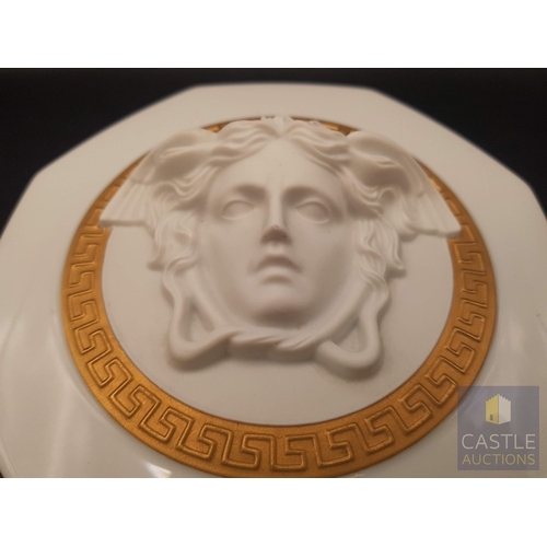 67 - A Contemporary Rosenthal Studio- Line Versace Gorgona Bisque Hexagonal Trinket Box with Lid Decorate... 