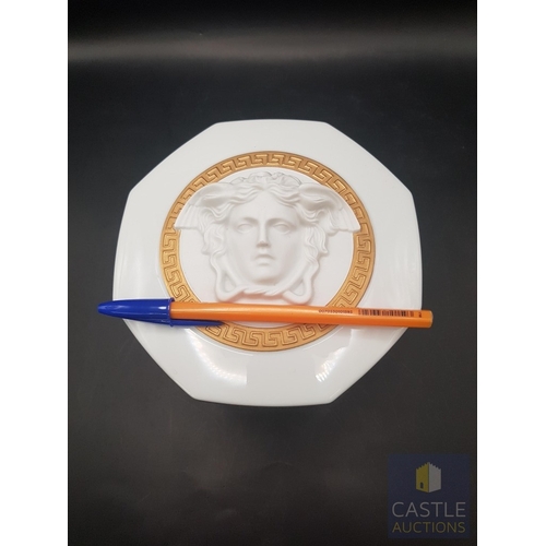 67 - A Contemporary Rosenthal Studio- Line Versace Gorgona Bisque Hexagonal Trinket Box with Lid Decorate... 