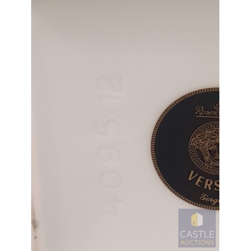 68 - A contemporary Rosenthal Studio-Line Versace Gorgona Bisque Mantel Clock, Applied to one side with a... 