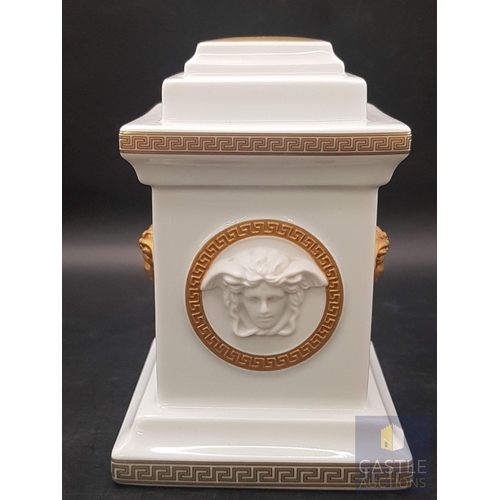 68 - A contemporary Rosenthal Studio-Line Versace Gorgona Bisque Mantel Clock, Applied to one side with a... 