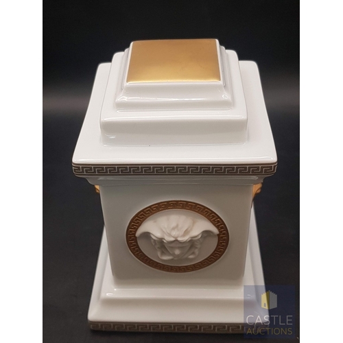 68 - A contemporary Rosenthal Studio-Line Versace Gorgona Bisque Mantel Clock, Applied to one side with a... 