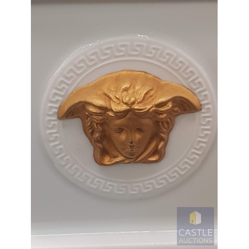 68 - A contemporary Rosenthal Studio-Line Versace Gorgona Bisque Mantel Clock, Applied to one side with a... 