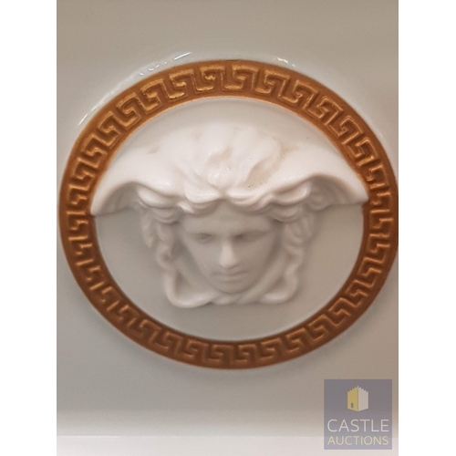 68 - A contemporary Rosenthal Studio-Line Versace Gorgona Bisque Mantel Clock, Applied to one side with a... 