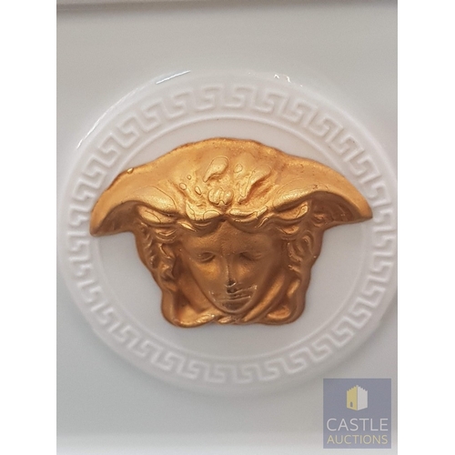 68 - A contemporary Rosenthal Studio-Line Versace Gorgona Bisque Mantel Clock, Applied to one side with a... 