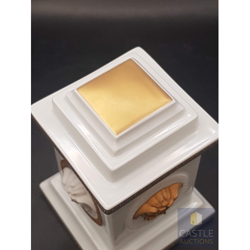 68 - A contemporary Rosenthal Studio-Line Versace Gorgona Bisque Mantel Clock, Applied to one side with a... 