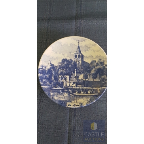 401 - 3 x Wall Plates By The Dutch Company In Typical Delftware Style.