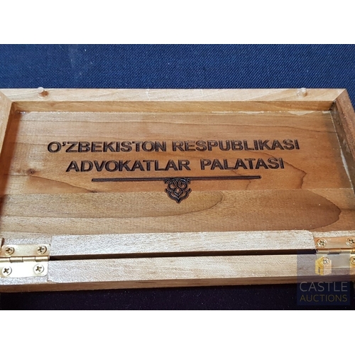 677F - Large  Silver Tone Tray with a Commemorative Inscription; ' Happy Birthday to the Apollon Footballer... 