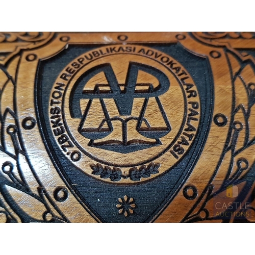 677F - Large  Silver Tone Tray with a Commemorative Inscription; ' Happy Birthday to the Apollon Footballer... 