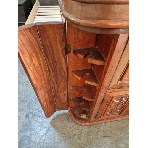 681C - Chinese Bar / Drinks Cabinet with Decorative Oriental Tree  Carvings, Lift Up Hinged Top with Openin... 