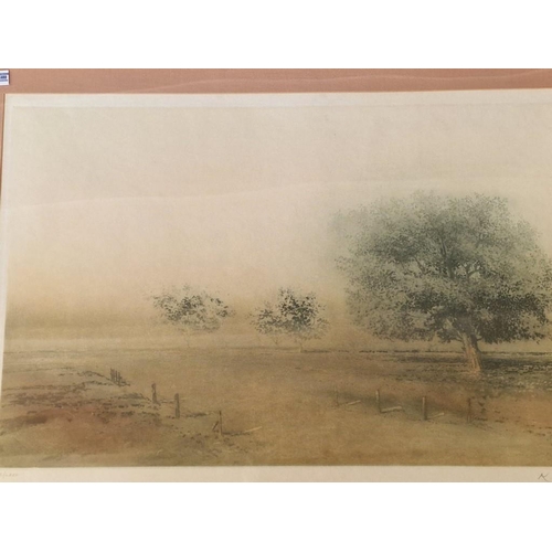 682E - Framed Aquatint Etching of Countryside, Numbered and Signed by Listed Indian Artist 'Kaiko Moti' (19... 
