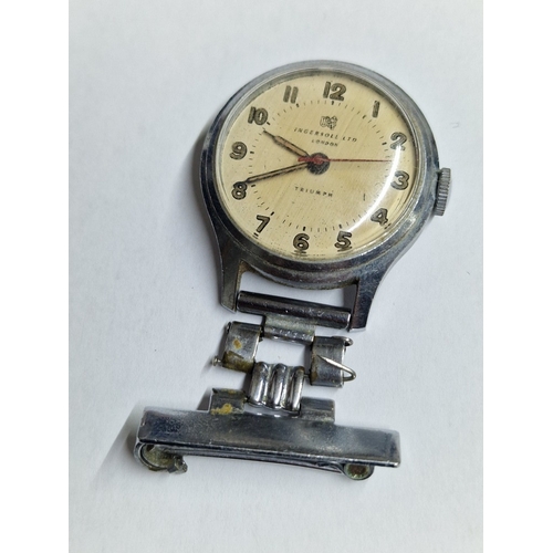 684E - Vintage Ingersoll 'Triumph' Fob / Nurses Watch, Made in Gt Britain, (Approx. Case Ø: 32mm), Basic Te... 