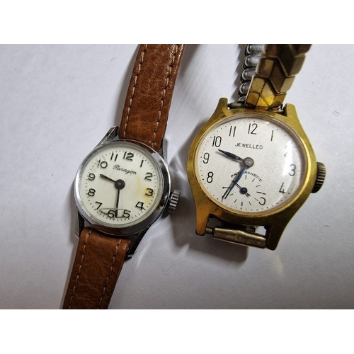 685E - 2 x Vintage Ladies Wrist Watches; 'Paragon' Swiss Made, Manual Wind, on Brown Leather Strap, and 'Je... 