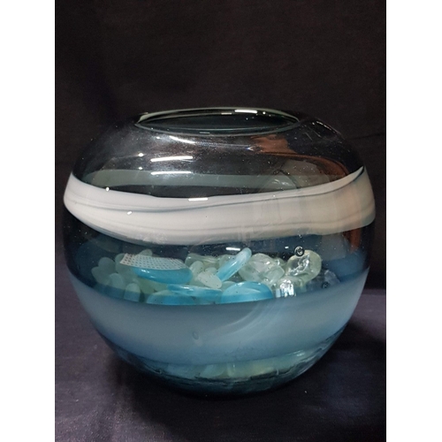 686E - Hand-Blown Art Glass Decorative Bowl, Likely 'Sea Glob' Bowl with Quantity with Quantity Sea Style a... 