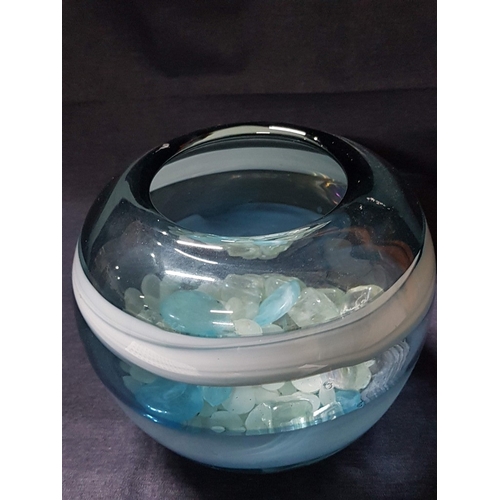 686E - Hand-Blown Art Glass Decorative Bowl, Likely 'Sea Glob' Bowl with Quantity with Quantity Sea Style a... 