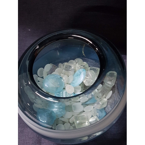 686E - Hand-Blown Art Glass Decorative Bowl, Likely 'Sea Glob' Bowl with Quantity with Quantity Sea Style a... 