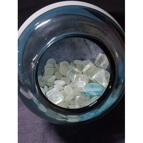 686E - Hand-Blown Art Glass Decorative Bowl, Likely 'Sea Glob' Bowl with Quantity with Quantity Sea Style a... 