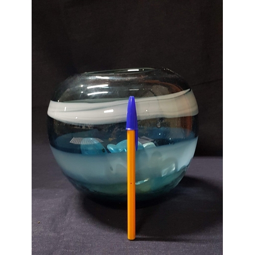 686E - Hand-Blown Art Glass Decorative Bowl, Likely 'Sea Glob' Bowl with Quantity with Quantity Sea Style a... 