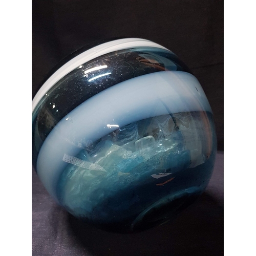 686E - Hand-Blown Art Glass Decorative Bowl, Likely 'Sea Glob' Bowl with Quantity with Quantity Sea Style a... 
