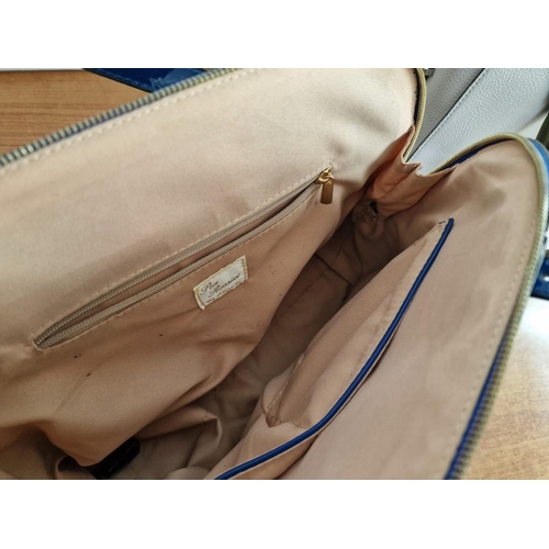 688B - 2 x Ladies Handbags; 'Jasper Conran' Beige Colour with Brown Handles & Strap, Yellow Zip Attachments... 