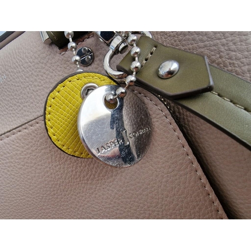 688B - 2 x Ladies Handbags; 'Jasper Conran' Beige Colour with Brown Handles & Strap, Yellow Zip Attachments... 