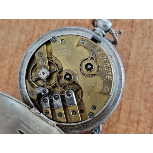 701F - Antique 'Billodes' Silver Cased Full Hunter Pocket Watch, Face Marked 'K. Serkisoff & Co, Constantin... 