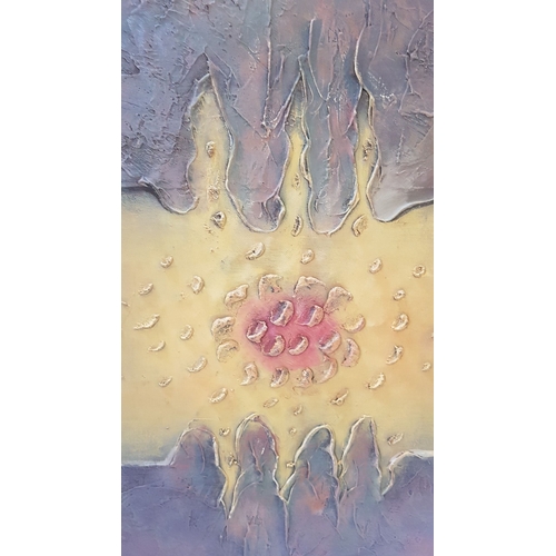706F - 2 x Different Abstraction Transmission of a Vision of The World on Canvas by Unknown Artists, Oil on... 